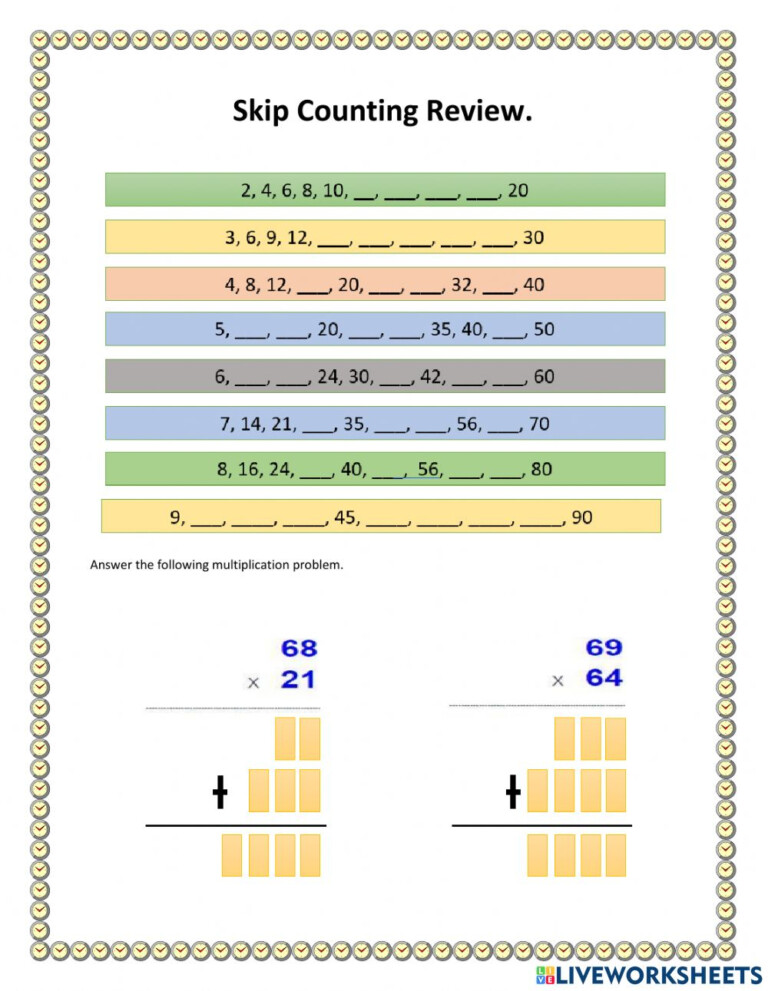 Multiplication Skip Counting Worksheet 8979