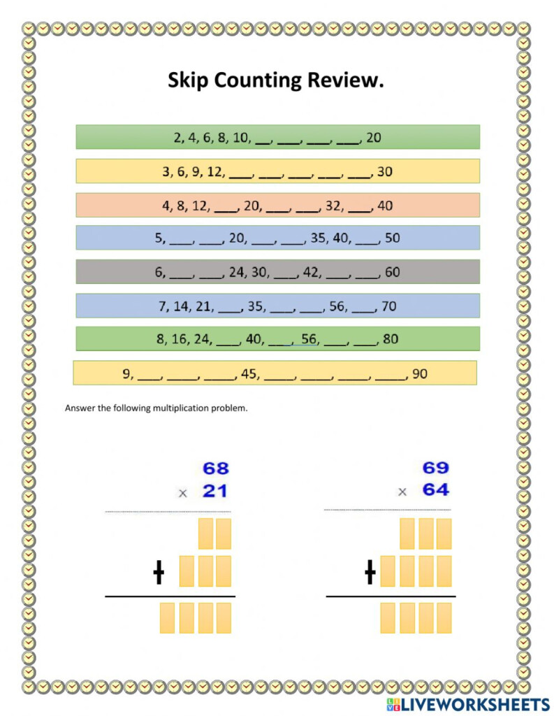 Multiplication Skip Counting Worksheet