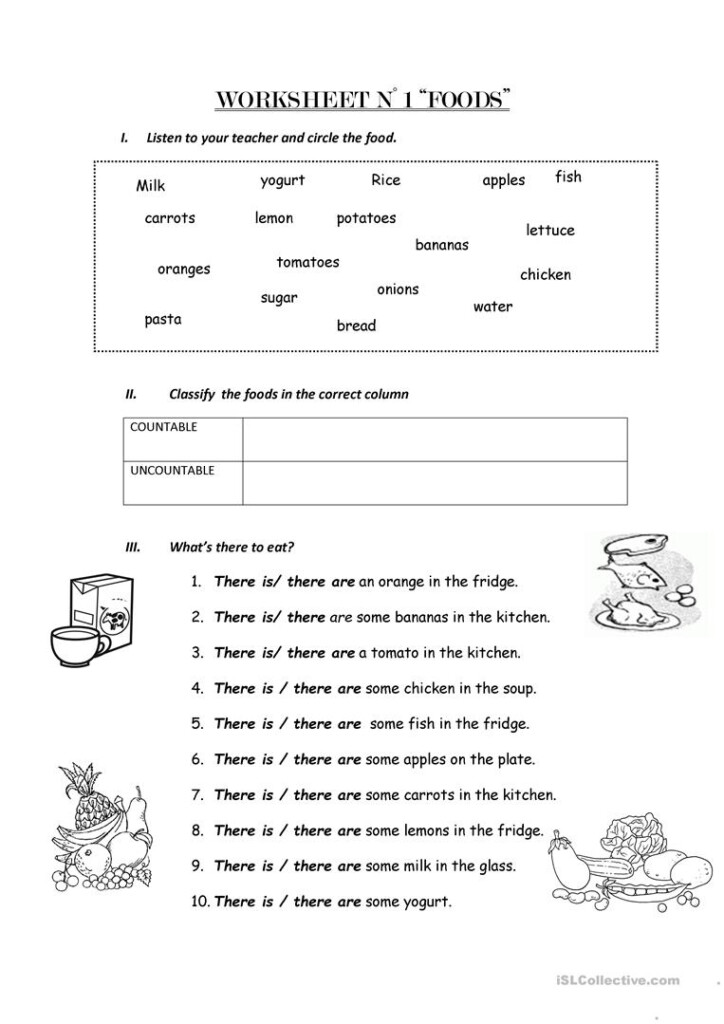 Noncount Nouns Worksheets