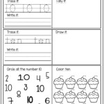 Number 1 20 Practice set 1 Kindergarten Math Worksheets On Best