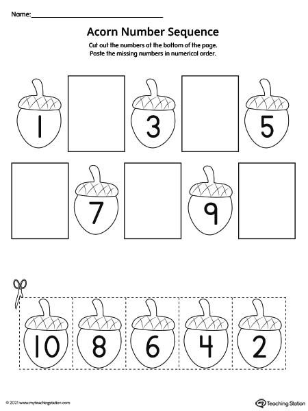 Number Sequence 1 10 Cut And Paste MyTeachingStation