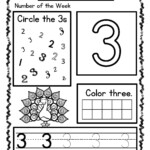 Pre K Number Of The Week Kindergarten Math Worksheets Pre