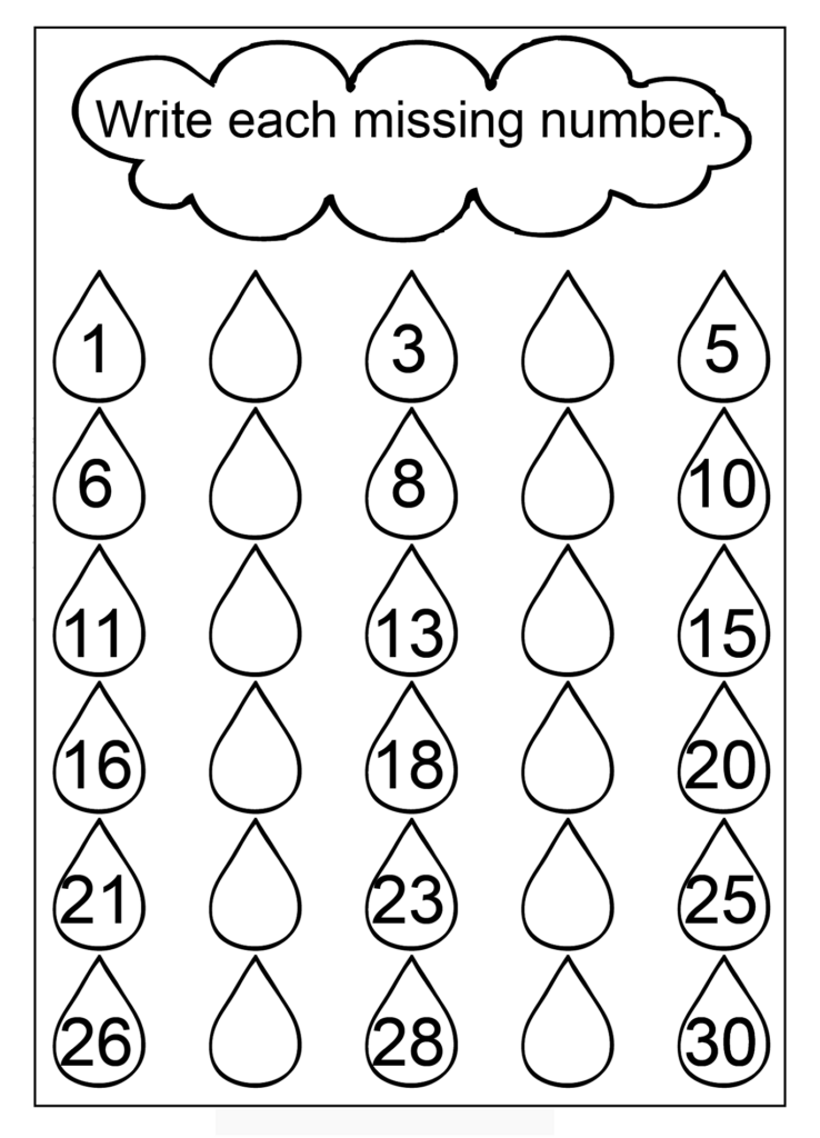 Printable Number 1 30 Worksheets Activity Shelter