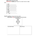 Quantifiers Of Mass And Count Nouns Worksheet