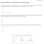 Quiz Worksheet Fundamental Counting Principle Study