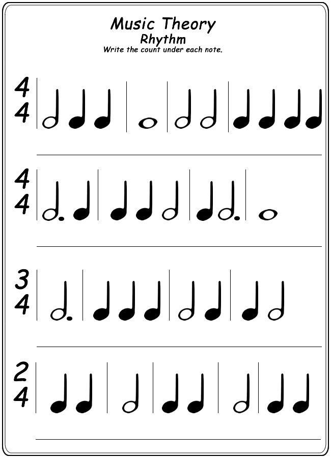 Rhythm Counting Worksheet Pdf Interactive Music Worksheets In 2020 