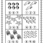 Sea Animal Counting Worksheet For Kindergarten And Preschool