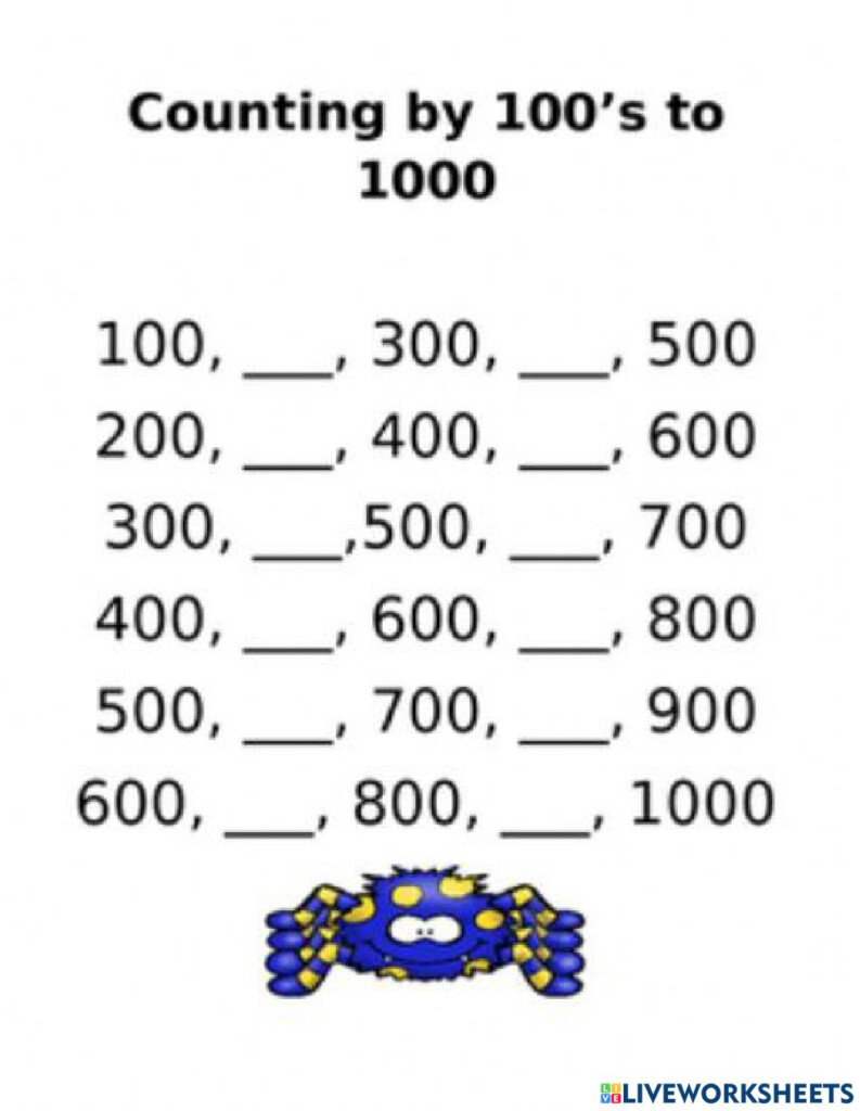 Skip Count By 100s Worksheet