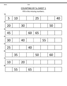 Skip Count By 5 Worksheet For Kids Printable Coloring Pages For Kids ...