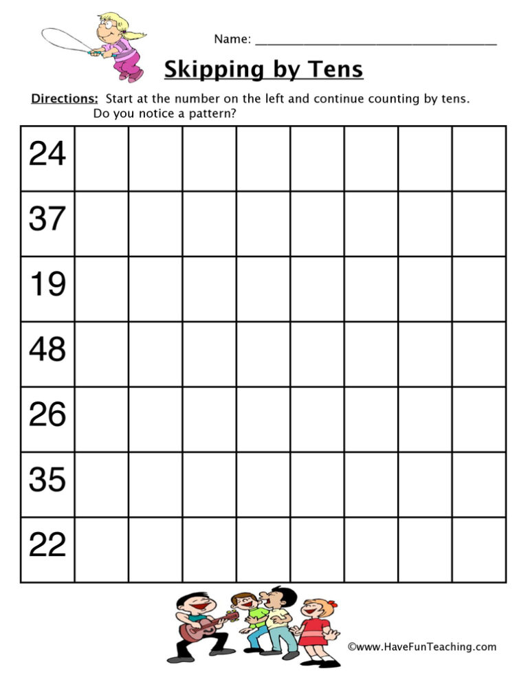 Skip Count By Tens Worksheet Have Fun Teaching