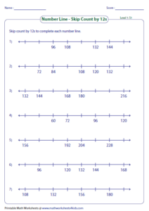 Skip Counting By 12s Worksheets - CountingWorksheets.com