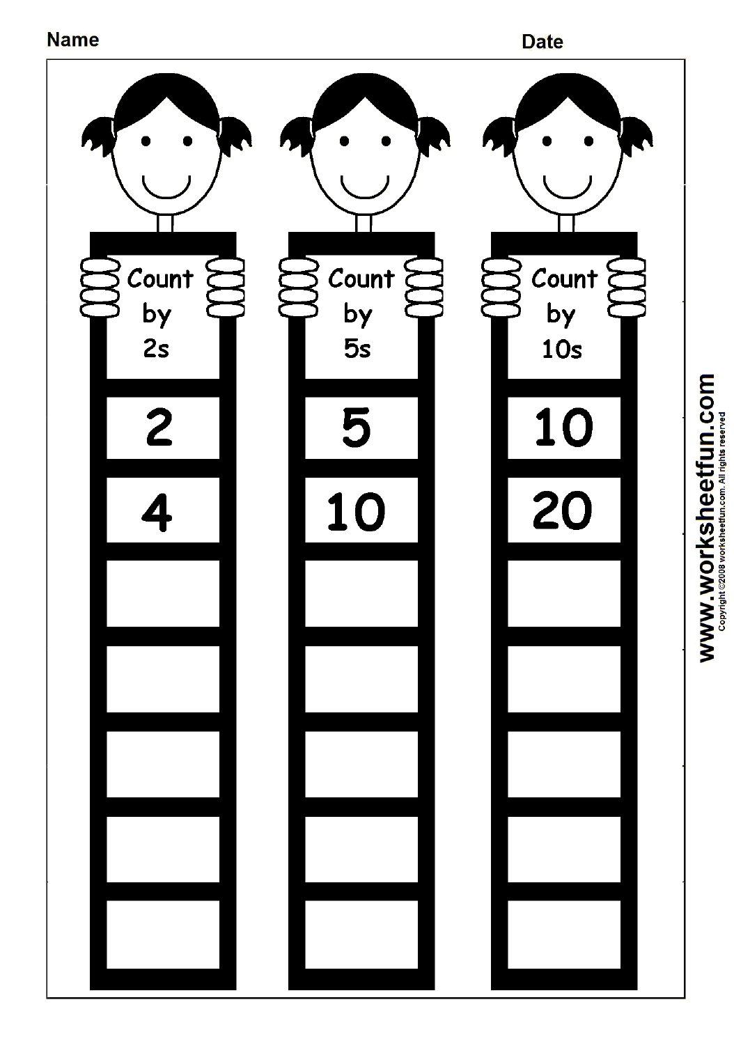 Skip Counting By 2 5 And 10 1 Worksheet First Grade Math