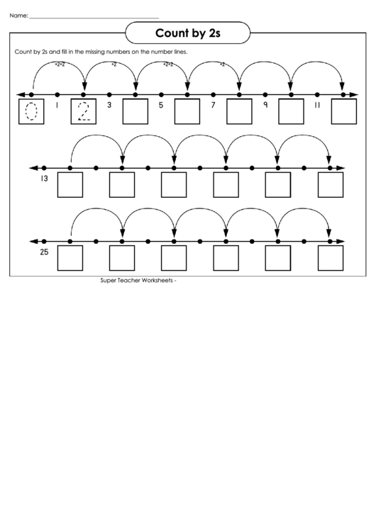 Skip Counting By 2s On Number Line Worksheet Printable Pdf Download