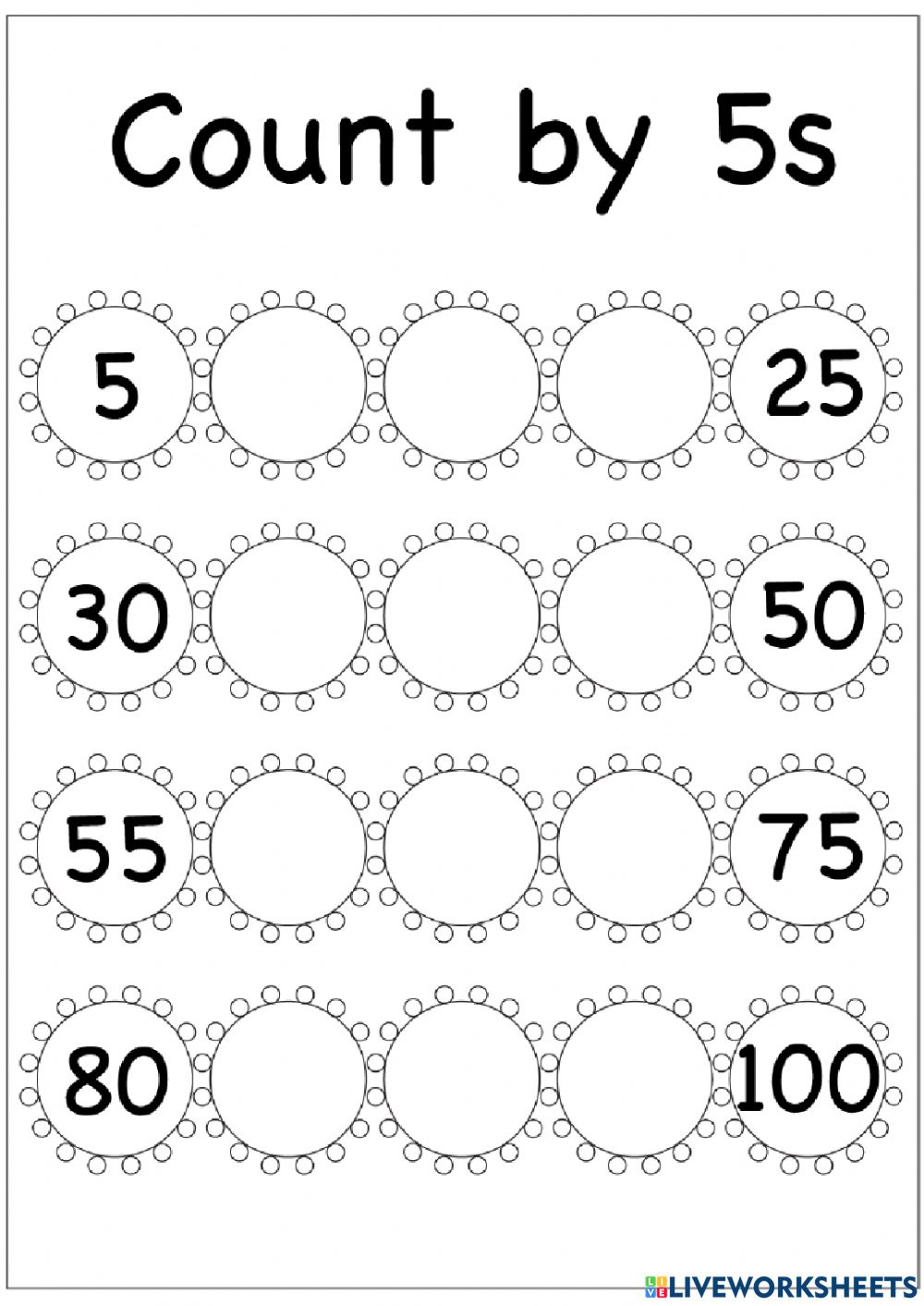 Skip Counting By 5s Interactive Worksheet CountingWorksheets