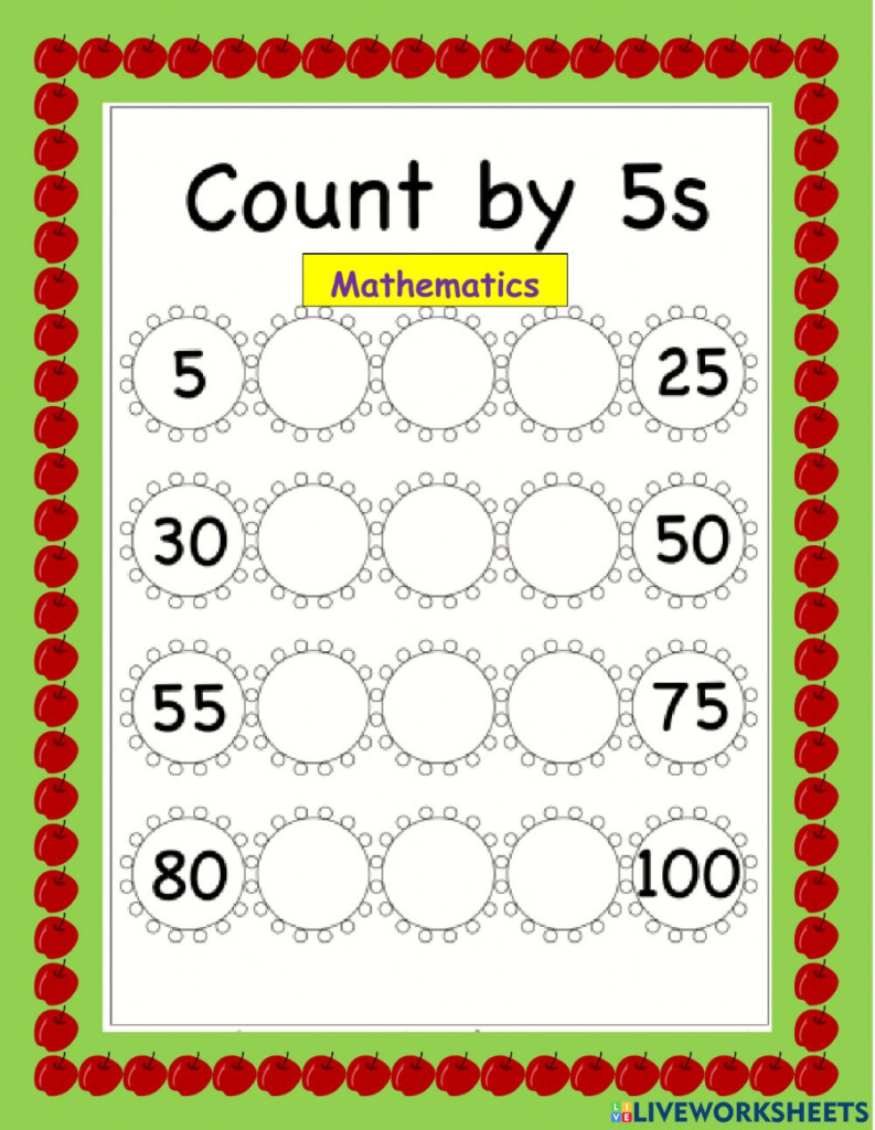 Skip Counting In 5 s Flower Worksheet Worksheet