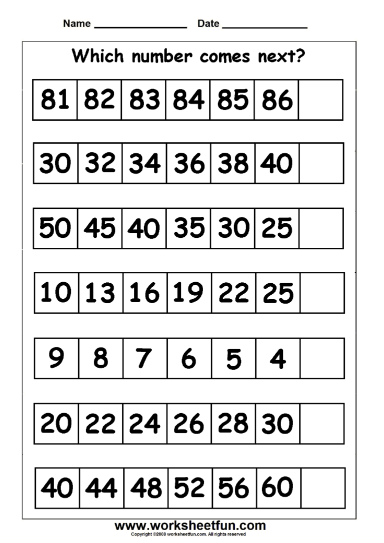 Skip Counting Missing Numbers 9 Worksheets FREE Printable ...