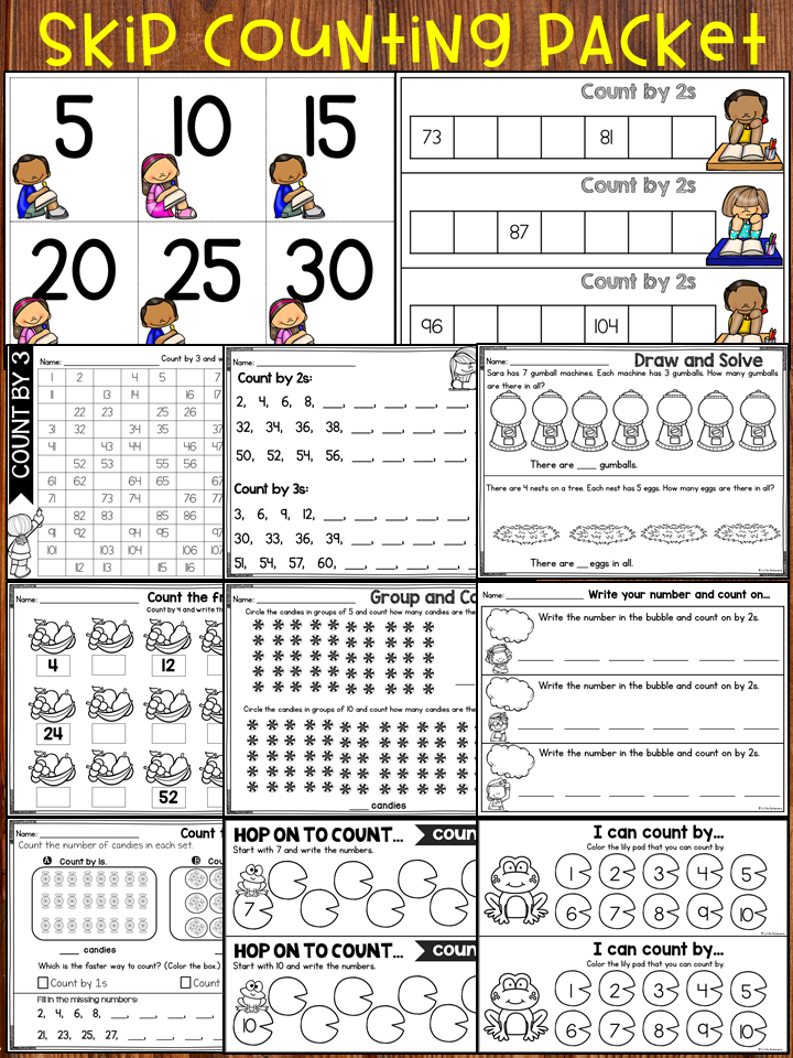 Skip Counting Packet Skip Counting Worksheets First Grade Lessons