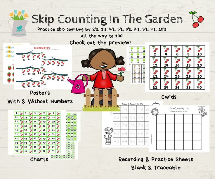 Skip Counting To 100 In The Garden Printable Unit Etsy Number Sense