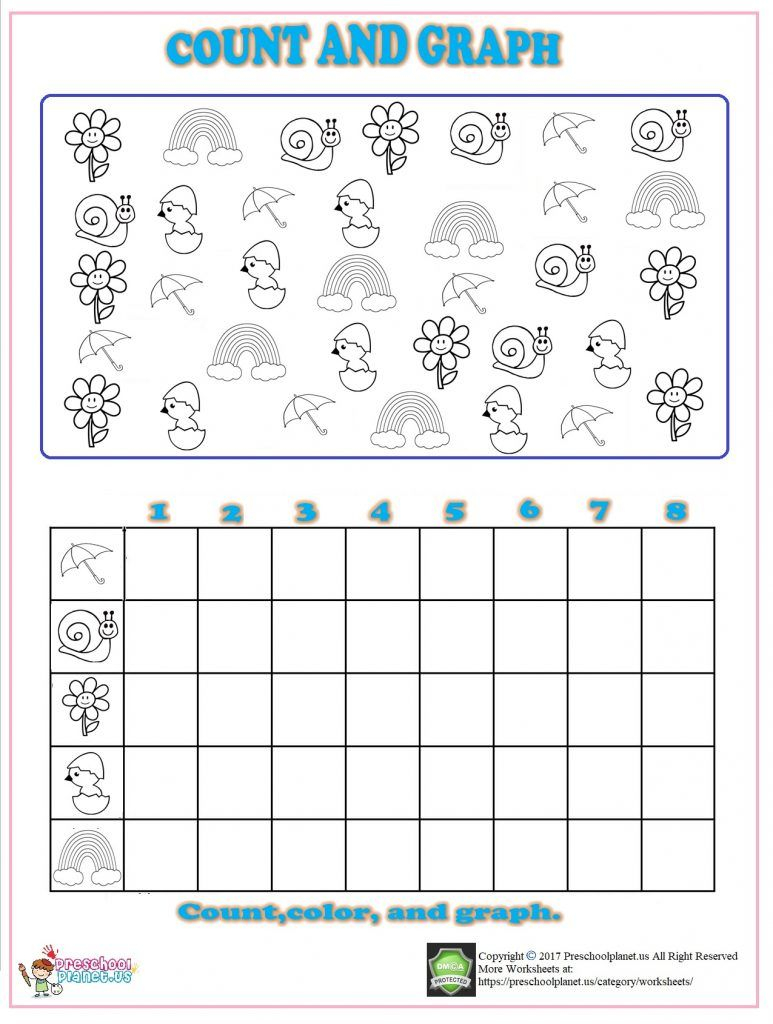 Spring Count Graph Worksheet For Kindergarten Graphing Worksheets