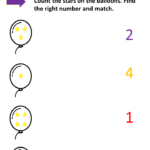 Star number Matching 1 4 Preschool Matematik