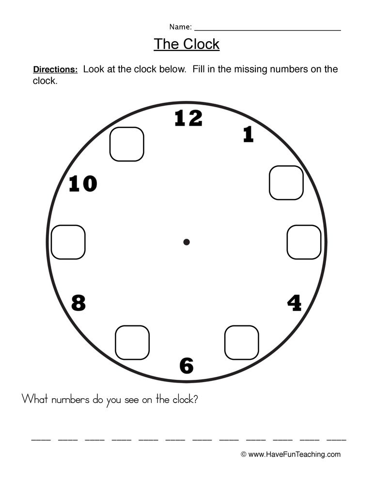 The Clock Worksheet Clock Worksheets Have Fun Teaching Telling Time 