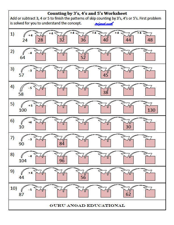 This Is A 3rd Grade Math Skip Counting Worksheet Print This Worksheet 