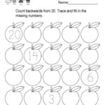 This Is A Backward Counting Worksheet For Kindergarteners Kids Can