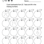 This Is A Backward Counting Worksheet For Kindergarteners Kids Can