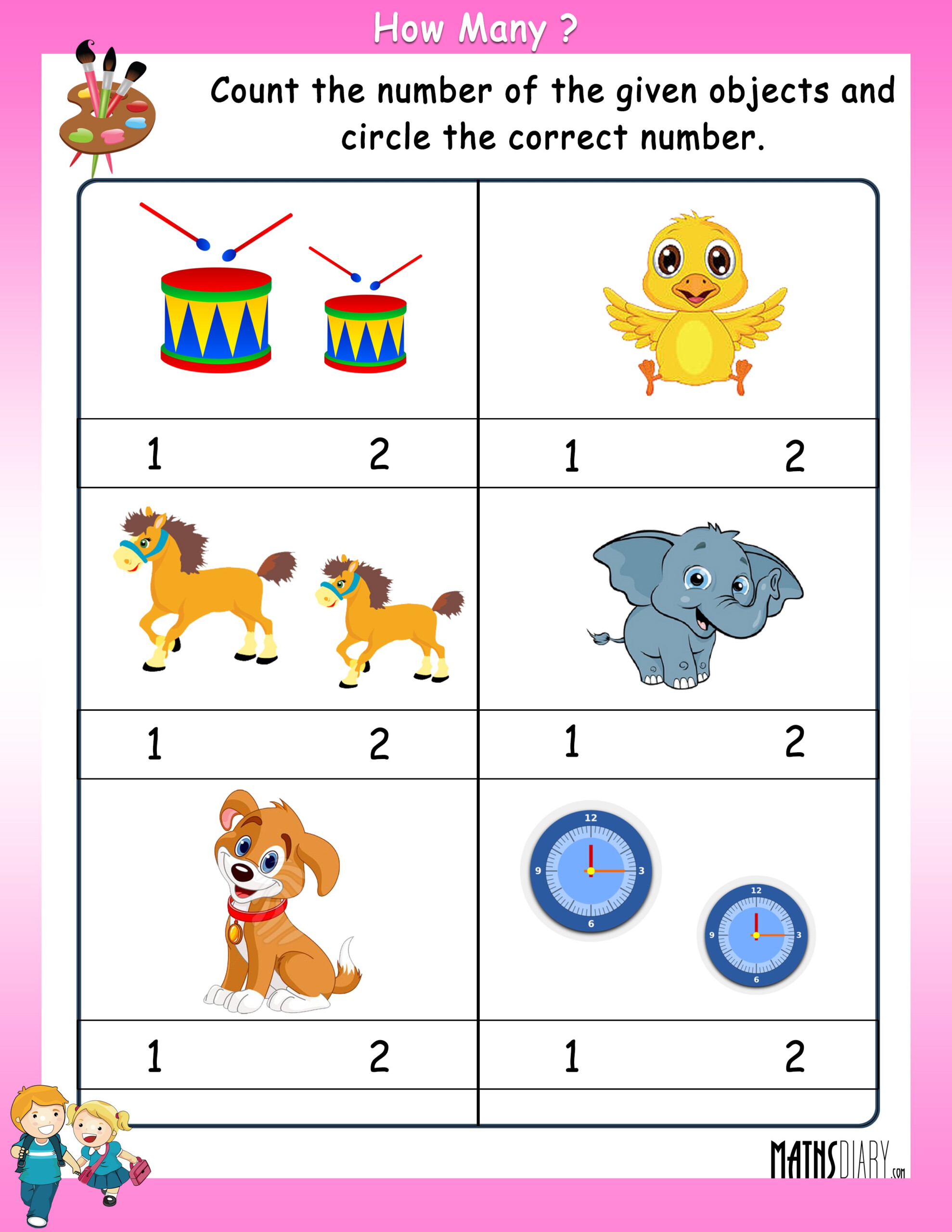 UKG Math Worksheets Page 4 - CountingWorksheets.com