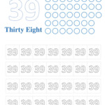 Worksheet On Number 39 Free Kindergarten Counting Tracing Number 39