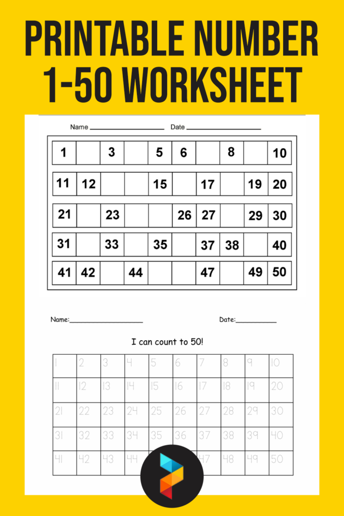 12 Best Printable Number 1 50 Worksheet Printablee