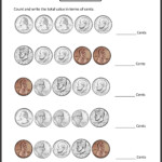 4th Grade Math Printable Worksheet Counting Coins MySchoolsMath