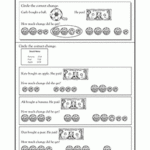 Calculating Change 2nd Grade 3rd Grade 4th Grade Math Worksheet