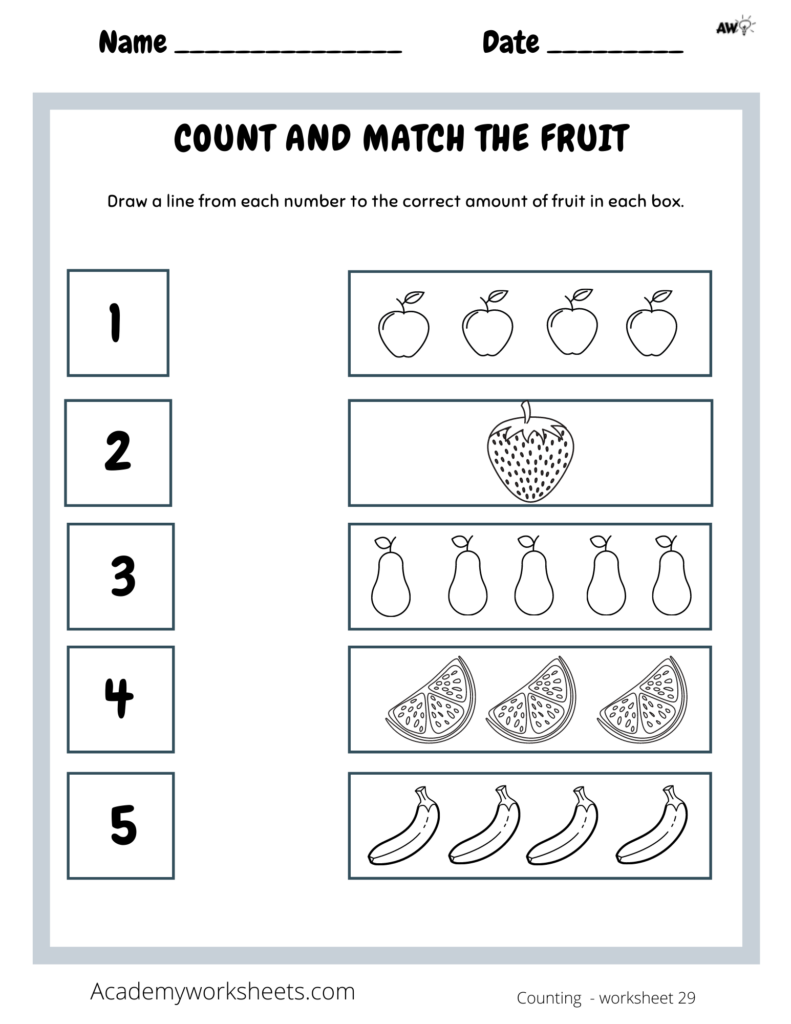 Count And Match Numbers 1 5 Worksheets Academy Worksheets