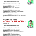 Count And Non Count Nouns Worksheet