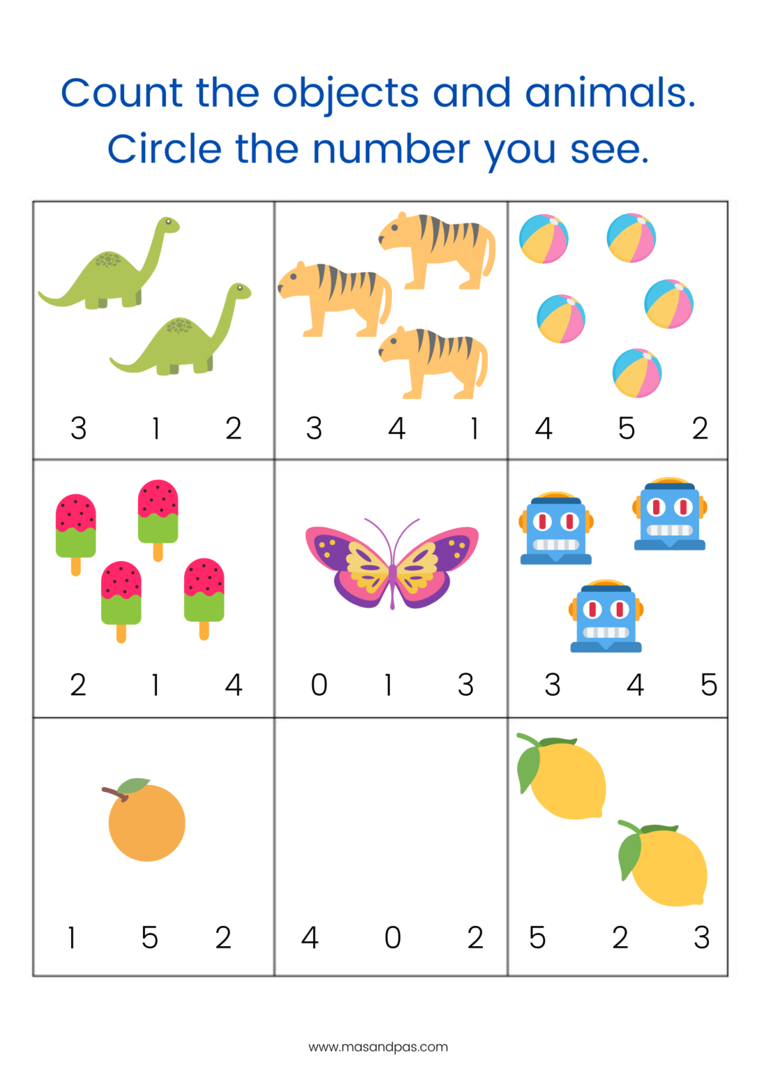 Count And Write Worksheets Numbers 1 5