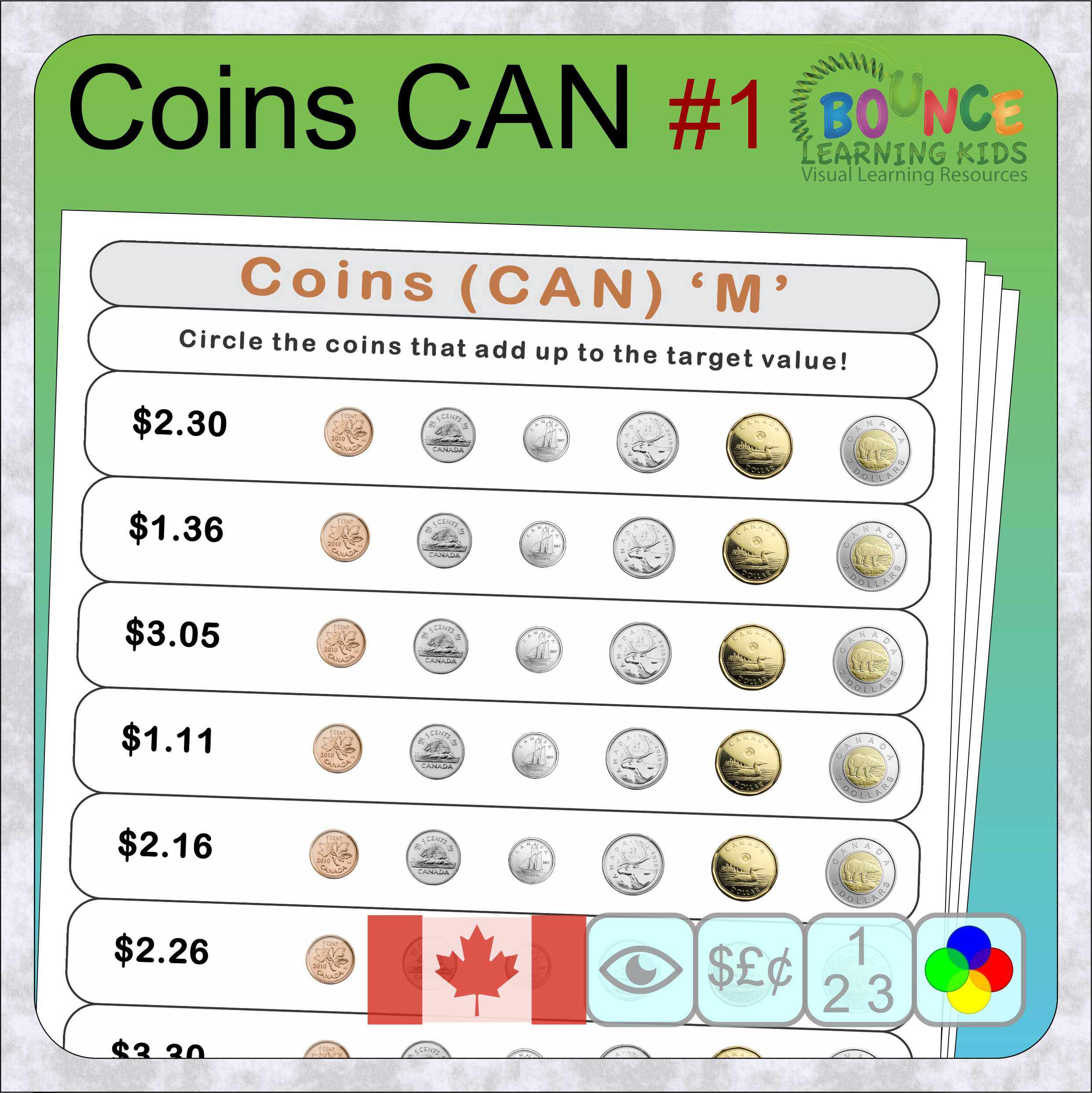 Counting Canadian Money Worksheets 3rd Grade - CountingWorksheets.com