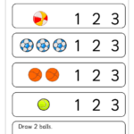 Count Up To 3 Balls Early Counting Maths Worksheets For Early