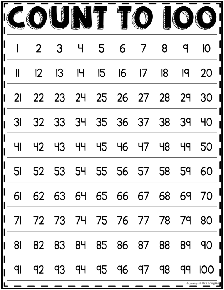 Counting Worksheets 1 To 100 - CountingWorksheets.com