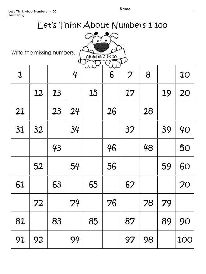 Counting 1 To 100 Worksheets For Kindergarten Thekidsworksheet