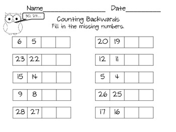 Counting Backwards By First Grade Fun Times Teachers Pay Teachers