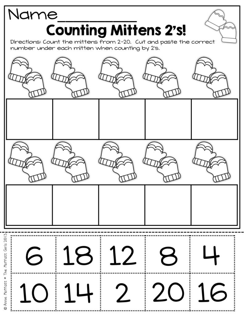 Counting By 2s Kindergarten Worksheet