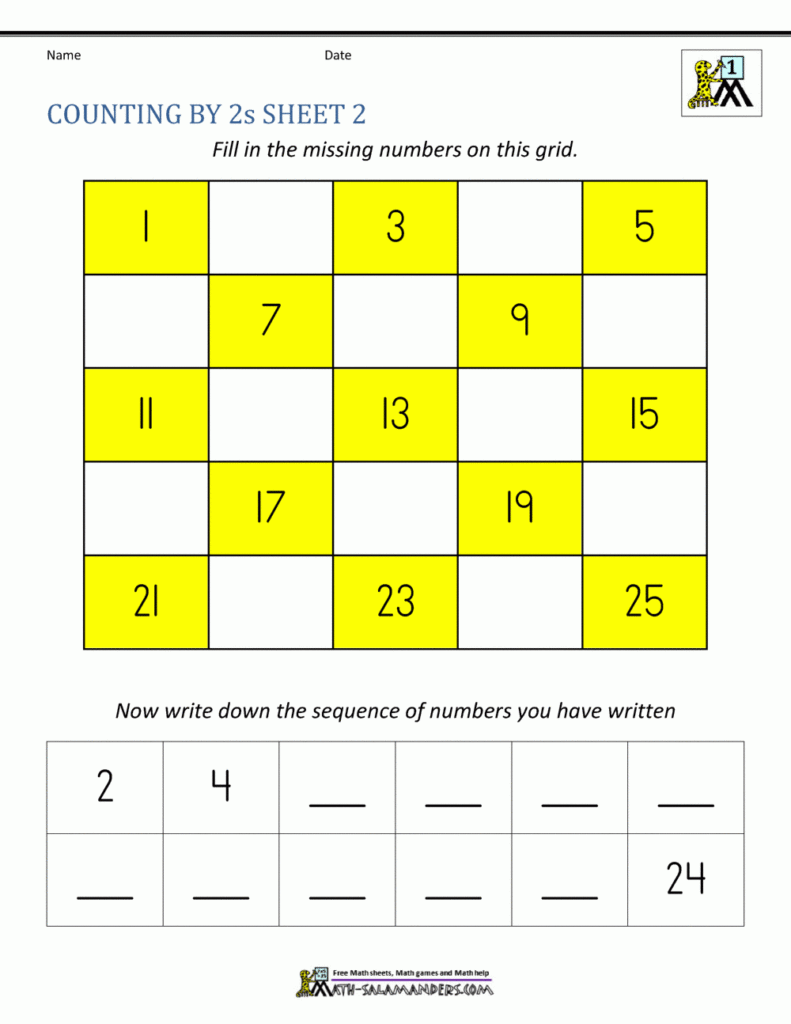 Counting By 2s Worksheets