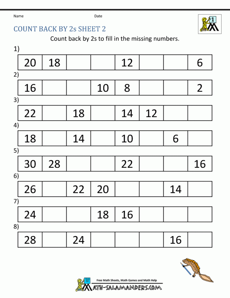 Counting By 2s Worksheets