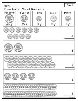 Counting Like Coins Up To 1 00 Daily Math Practice TpT