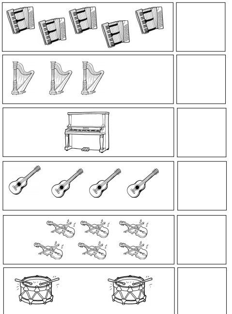 Counting Musical Instruments Worksheets 99Worksheets