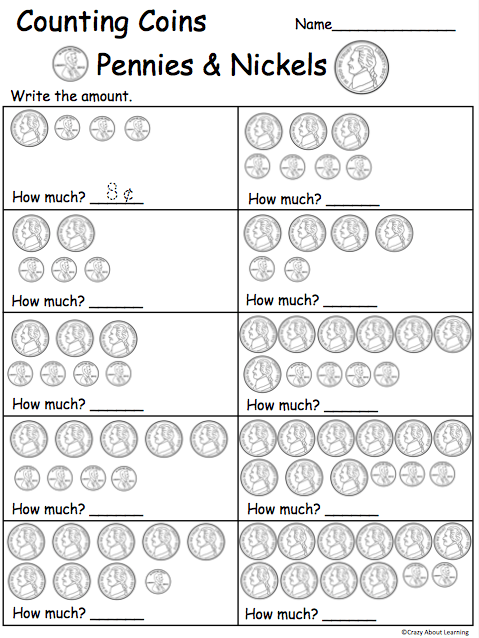 Counting Pennies And Nickels Worksheets For First Grade Worksheets Master