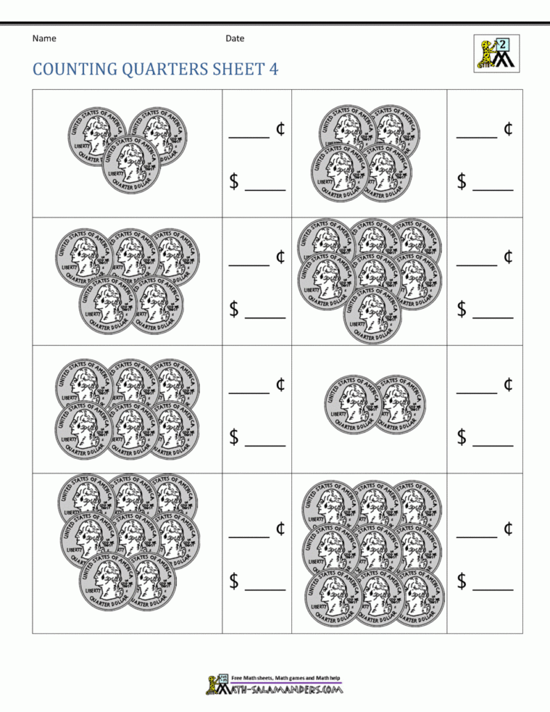 Counting Quarters Worksheet