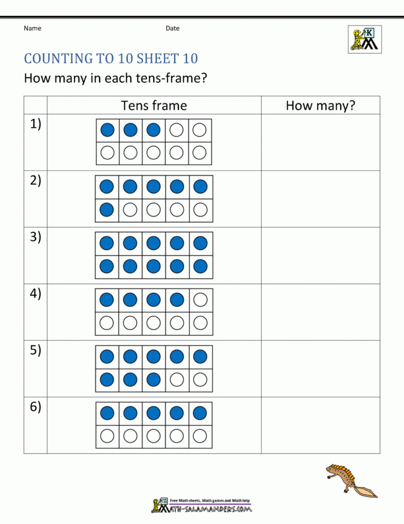 Counting To 10 Worksheets