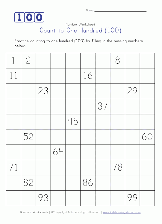 Counting Worksheets 1 100 Pdf Thekidsworksheet